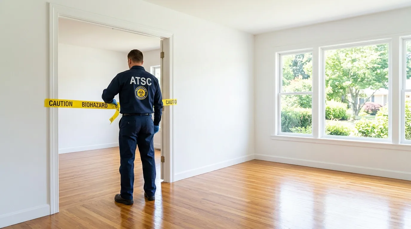 Certified biohazard cleanup crew performing Crime Scene Cleanup in Windsor Locks